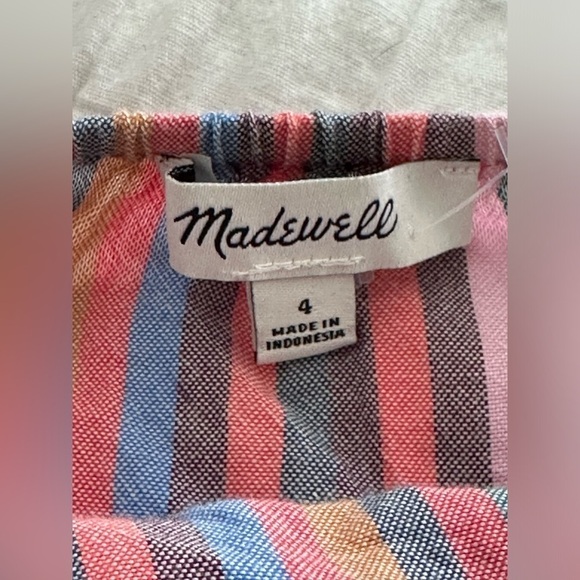Madewell Tie Front Cami Top in Rainbow Stripe Size 4 - Picture 8 of 12